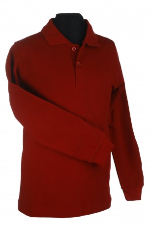 Polo marškinėliai ilgomis rankovėmis (Spalva: Bordinė)