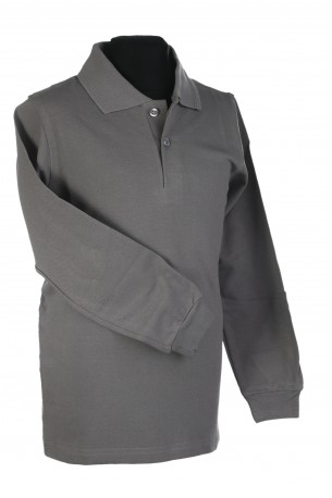Polo marškinėliai ilgomis rankovėmis (Spalva: Tamsiai pilka)