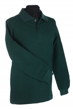 Polo marškinėliai ilgomis rankovėmis (Spalva: tamsiai žalia)